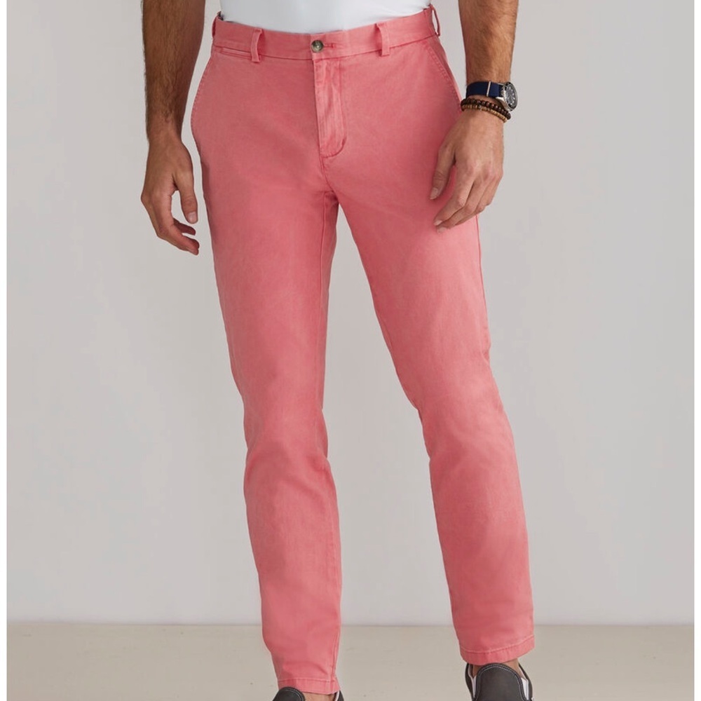 Vineyard Vines Shep & Ian Salmon Pant Cotton Mens Pant Size 28x31.5 Chino Golf